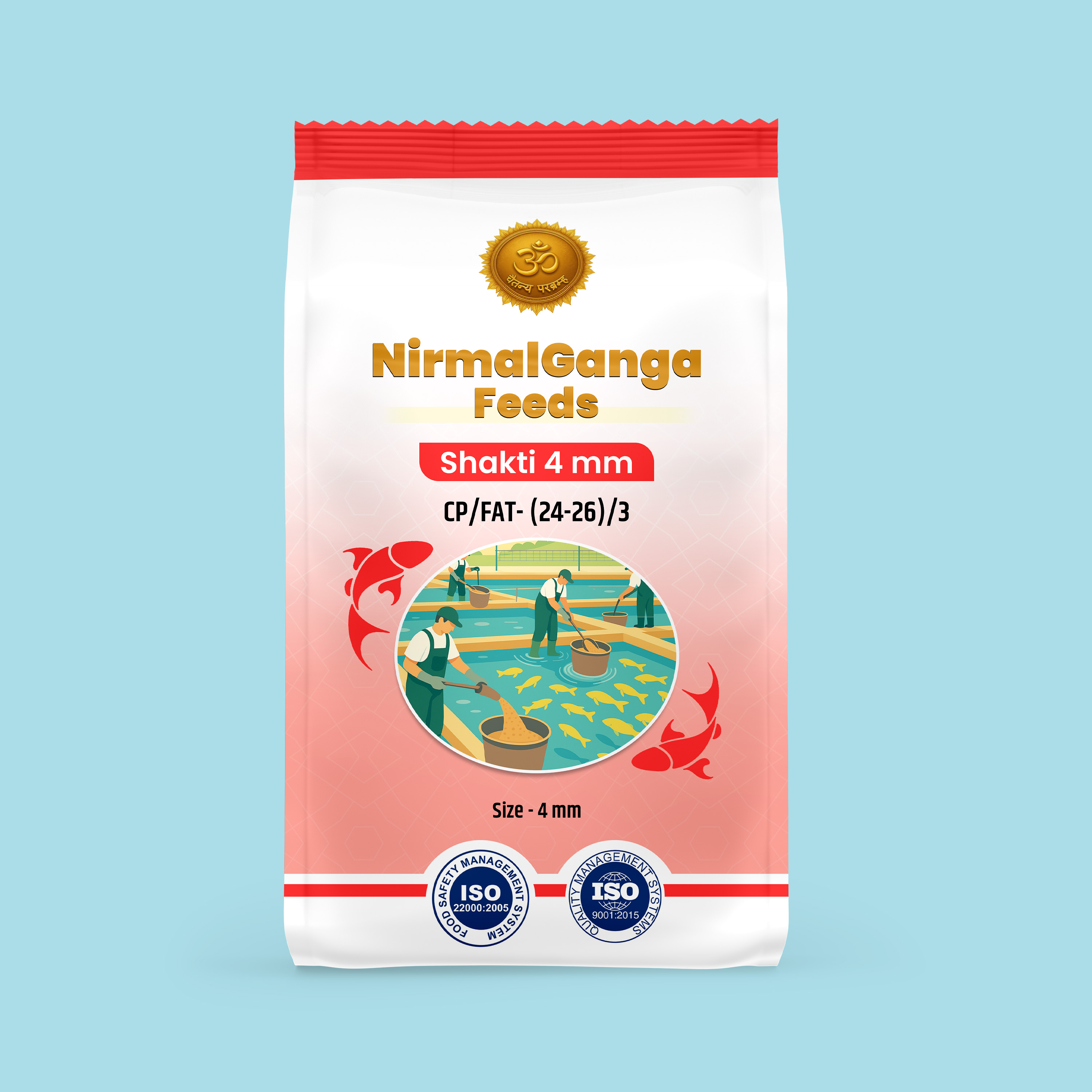 Fish Feed Pellets in hand